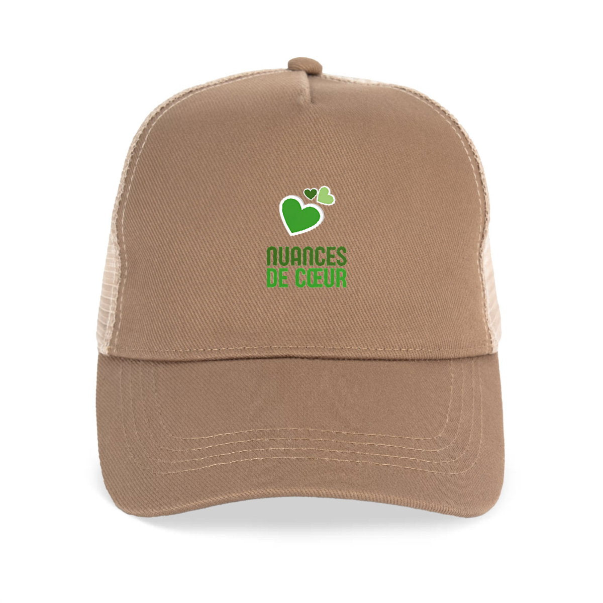 Casquette Trucker écoresponsable - Amour en nuances de verts - face_1