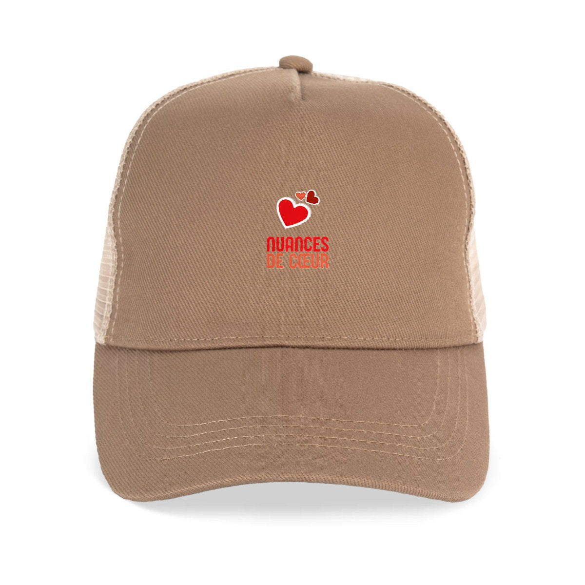 Casquette Trucker écoresponsable : Amour en nuances de rouges - face_1
