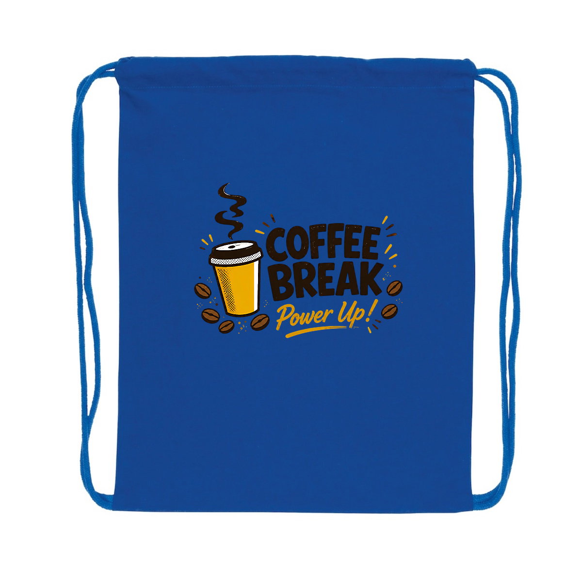 Sac à dos à cordelettes recyclé - Pause café - face_1