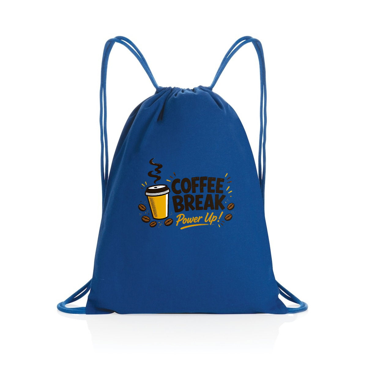 Sac à dos à cordelettes recyclé - Pause café - face_1