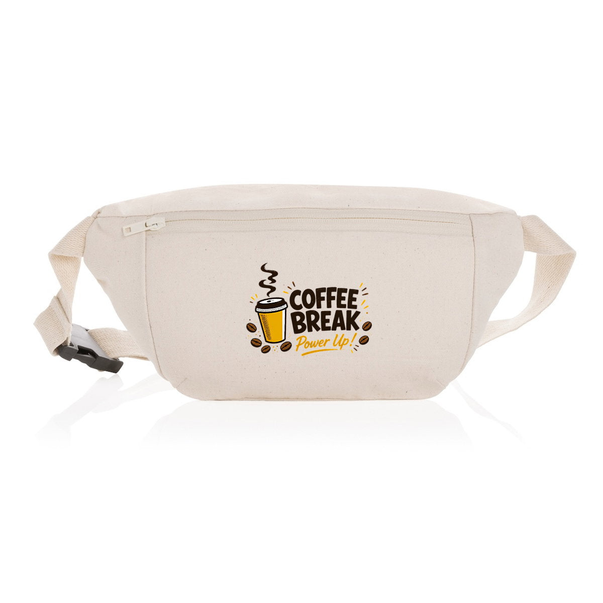 Sac banane 100% toile recyclée - Pause café - face_1