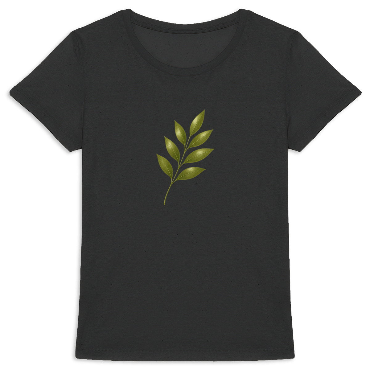 T-shirt Femme Epais : Élégance Naturelle avec Tige et Feuilles - face_1