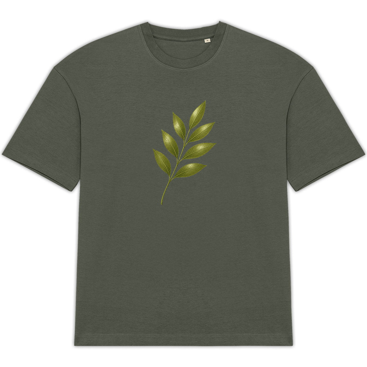 T-shirt Unisexe Oversized - Élégance Naturelle avec Feuilles Vertes - face_1