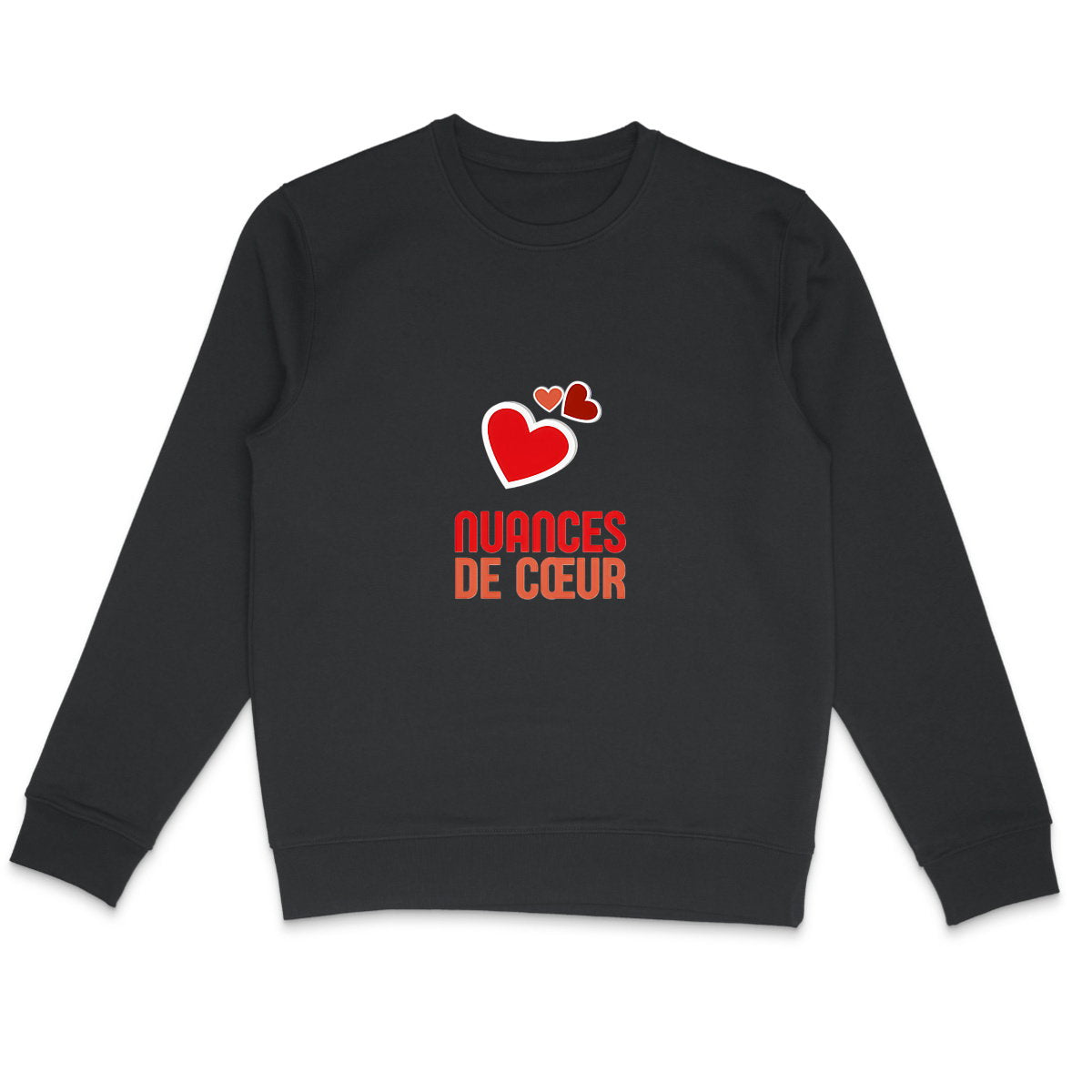 Sweat-shirt Léger Unisexe - Amour en Nuances de Coeurs Rouges - face_1