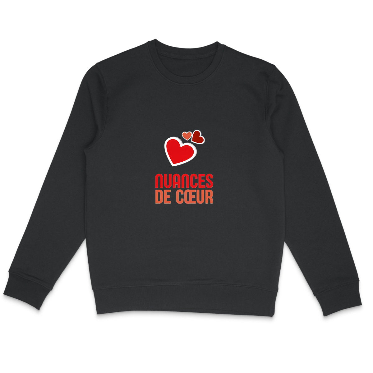 Sweat-shirt Léger Unisexe - Amour en Nuances de Coeurs Rouges - face_1