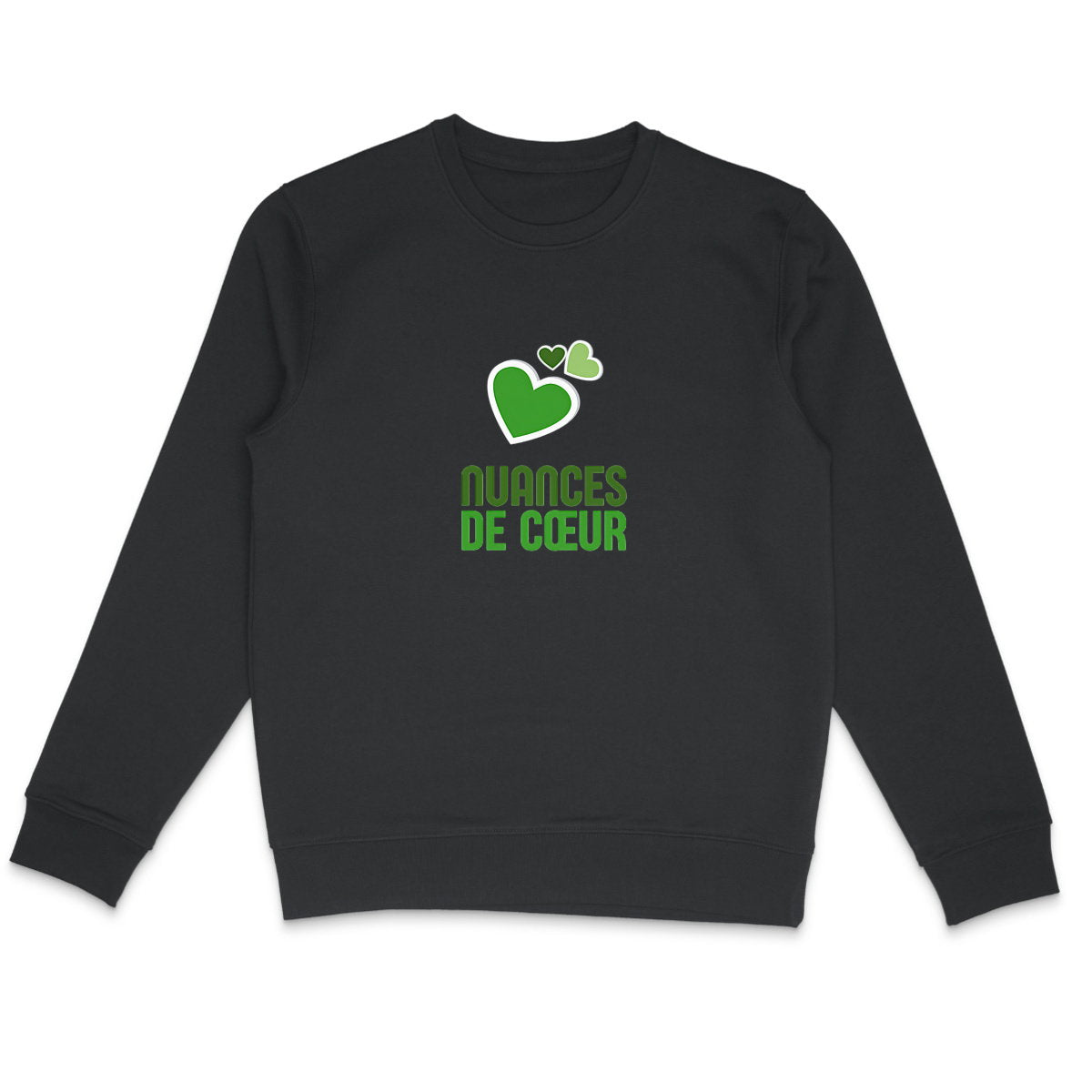 Sweat-shirt Léger Unisexe aux Nuances de Coeur Vert - face_1