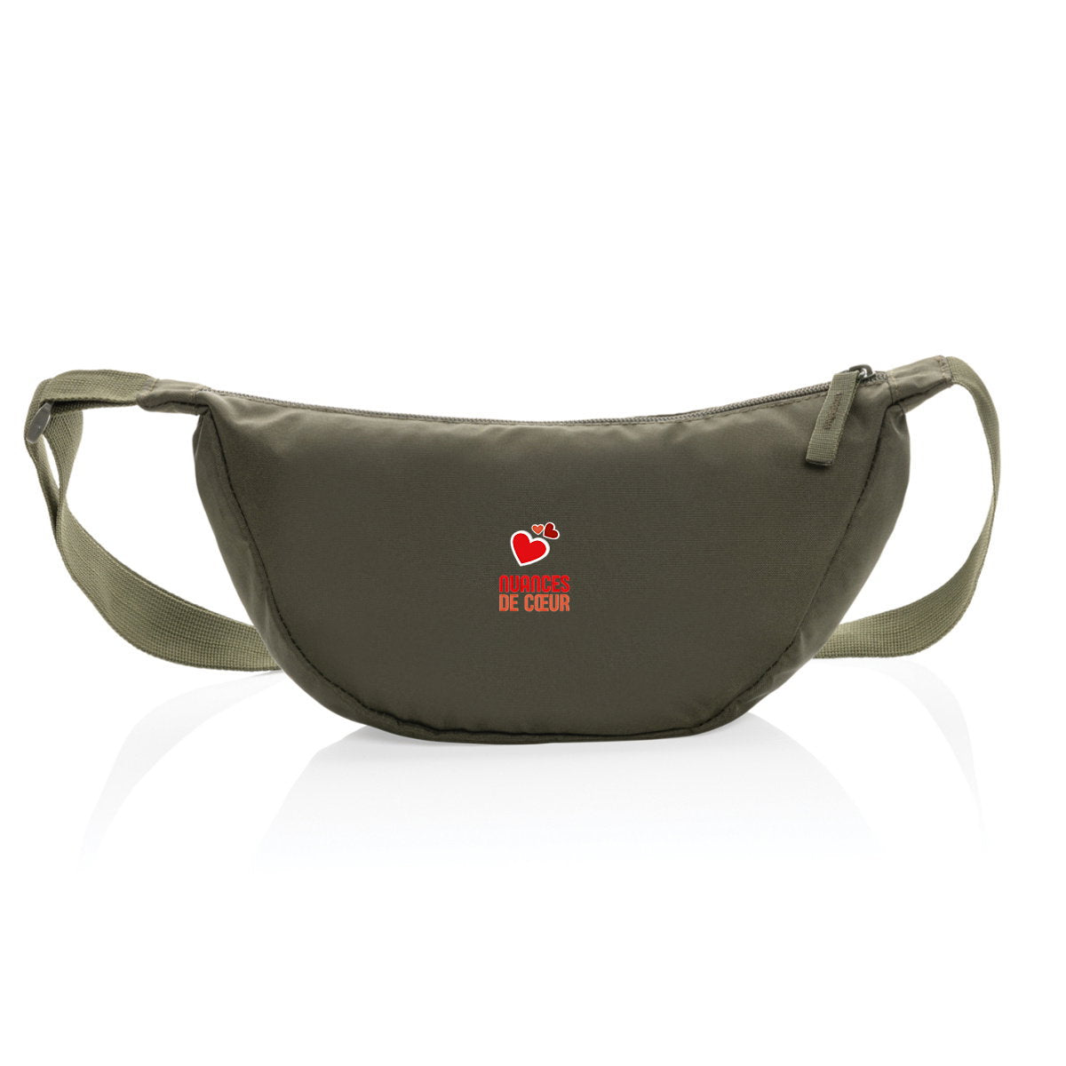 Sac banane en polyester recyclé - Amour en nuances de coeurs rouges - face_1