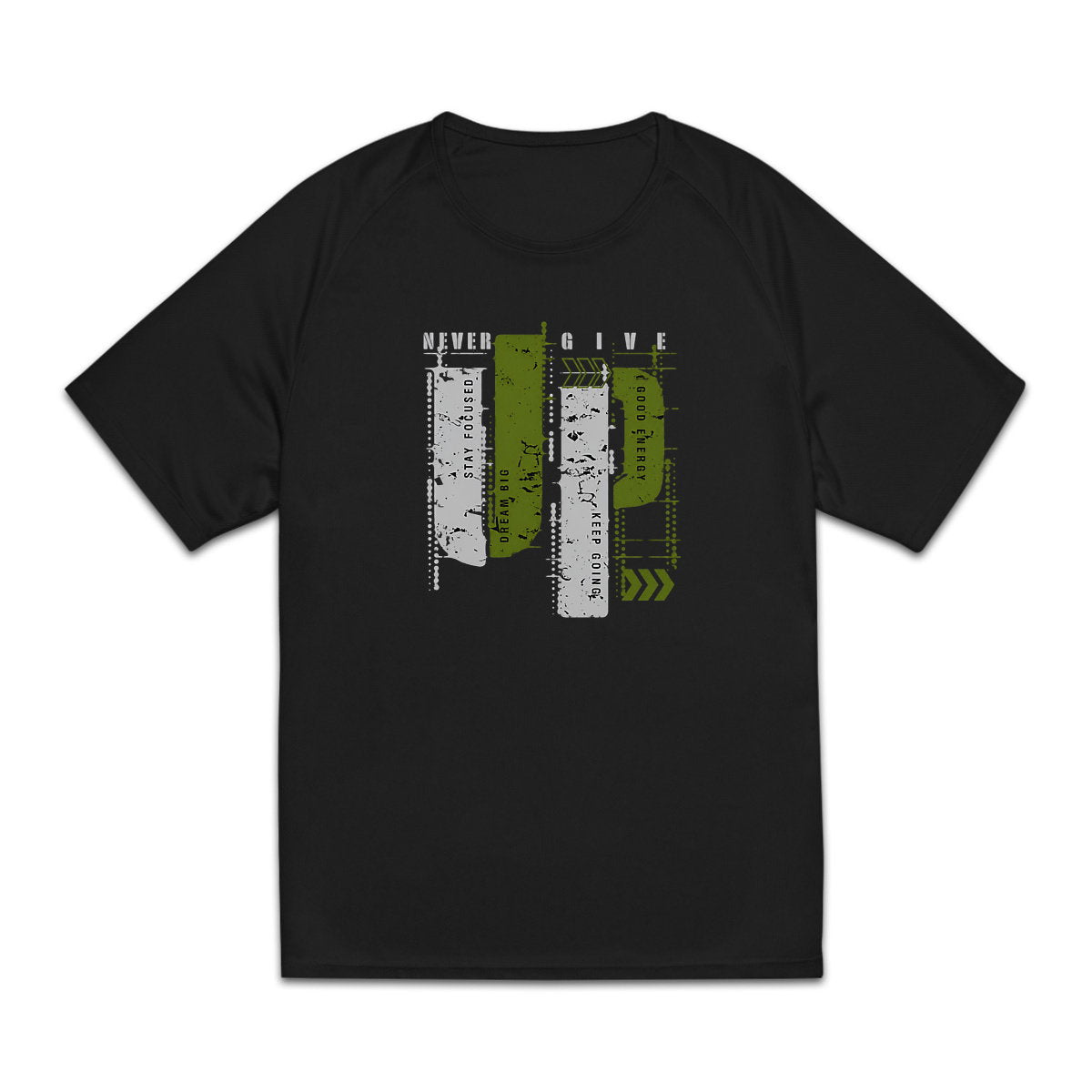 T-shirt de sport recyclé pour homme - Élégance gris et vert olive - face_1