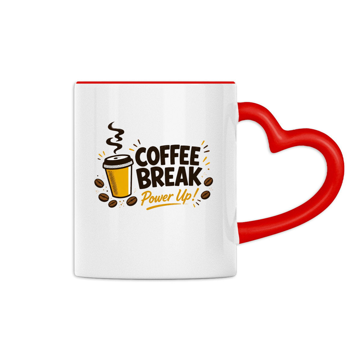 Mug à anse en forme de coeur - Pause café - face_1