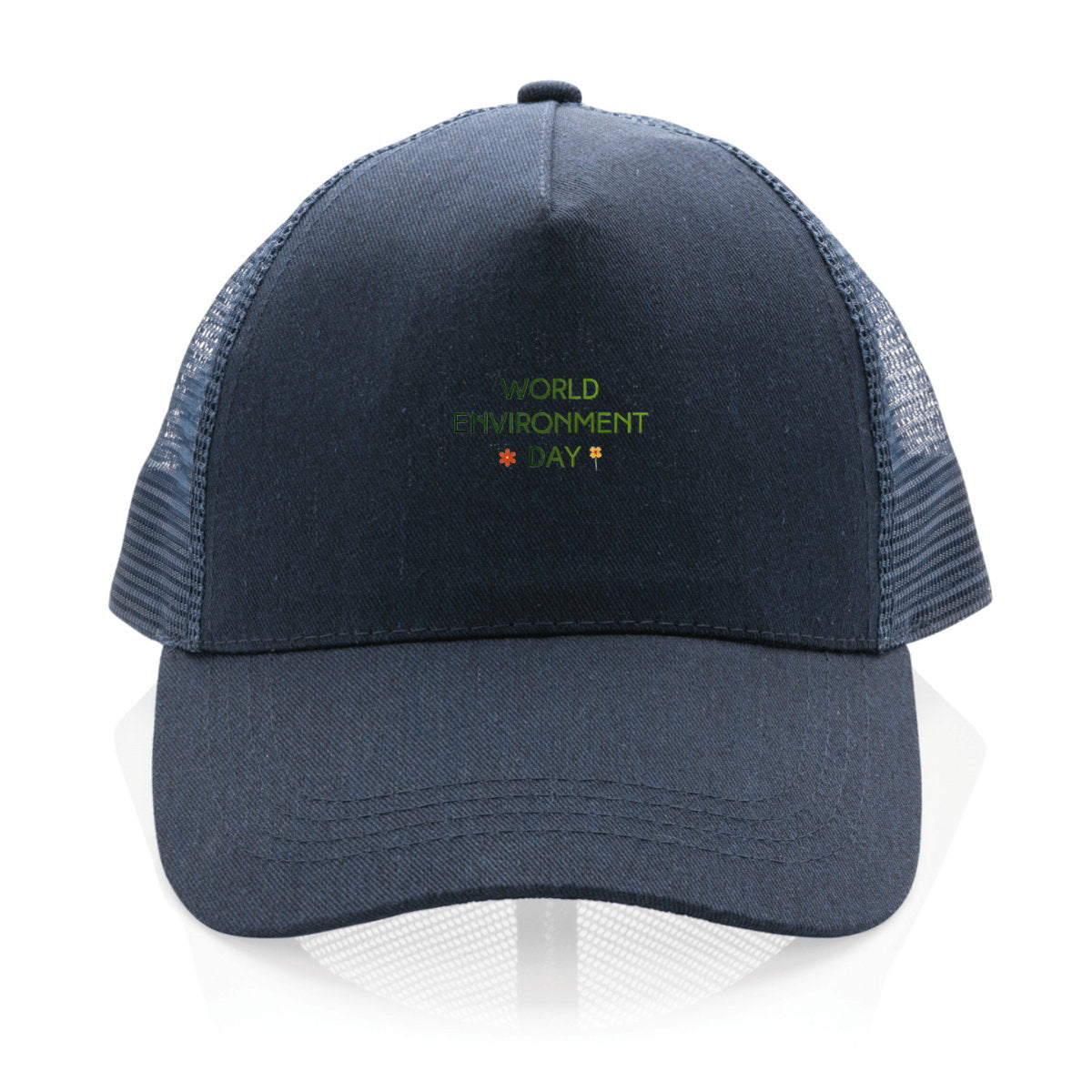Casquette Trucker 100% recyclée - Célébrez la journée mondiale de l'environnement - face_1