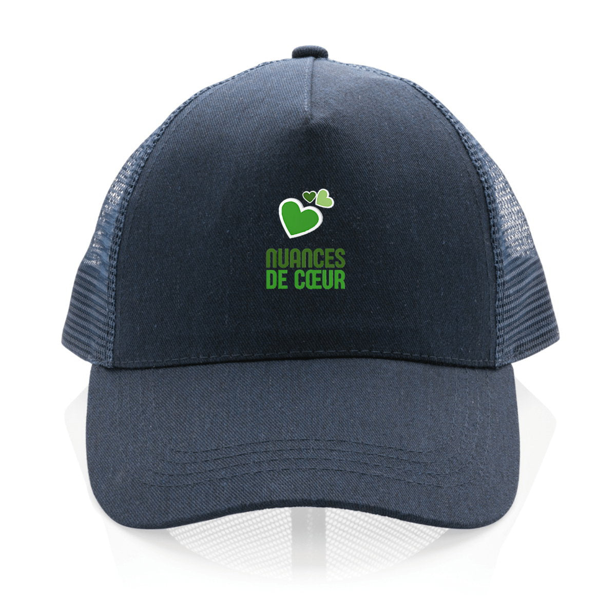 Casquette Trucker 100% recyclée - Amour en nuances de verts - face_1