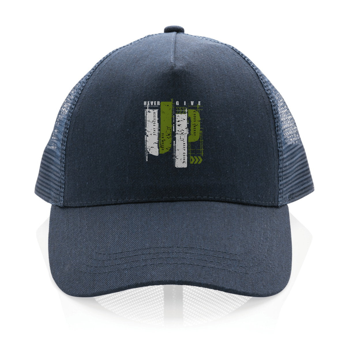Casquette Trucker 100% recyclée : Élégance en gris et vert olive - face_1