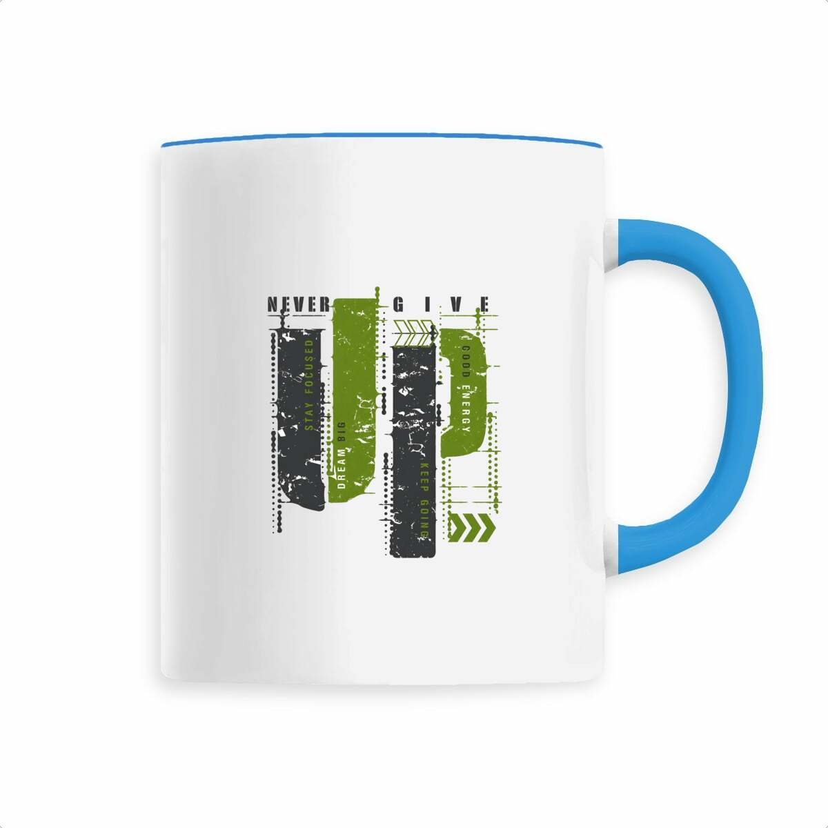 Mug céramique gris et vert olive : Élégance Naturelle - face_1