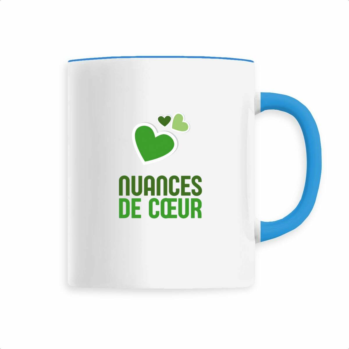 Mug céramique - Amour en nuances de coeurs verts - face_1