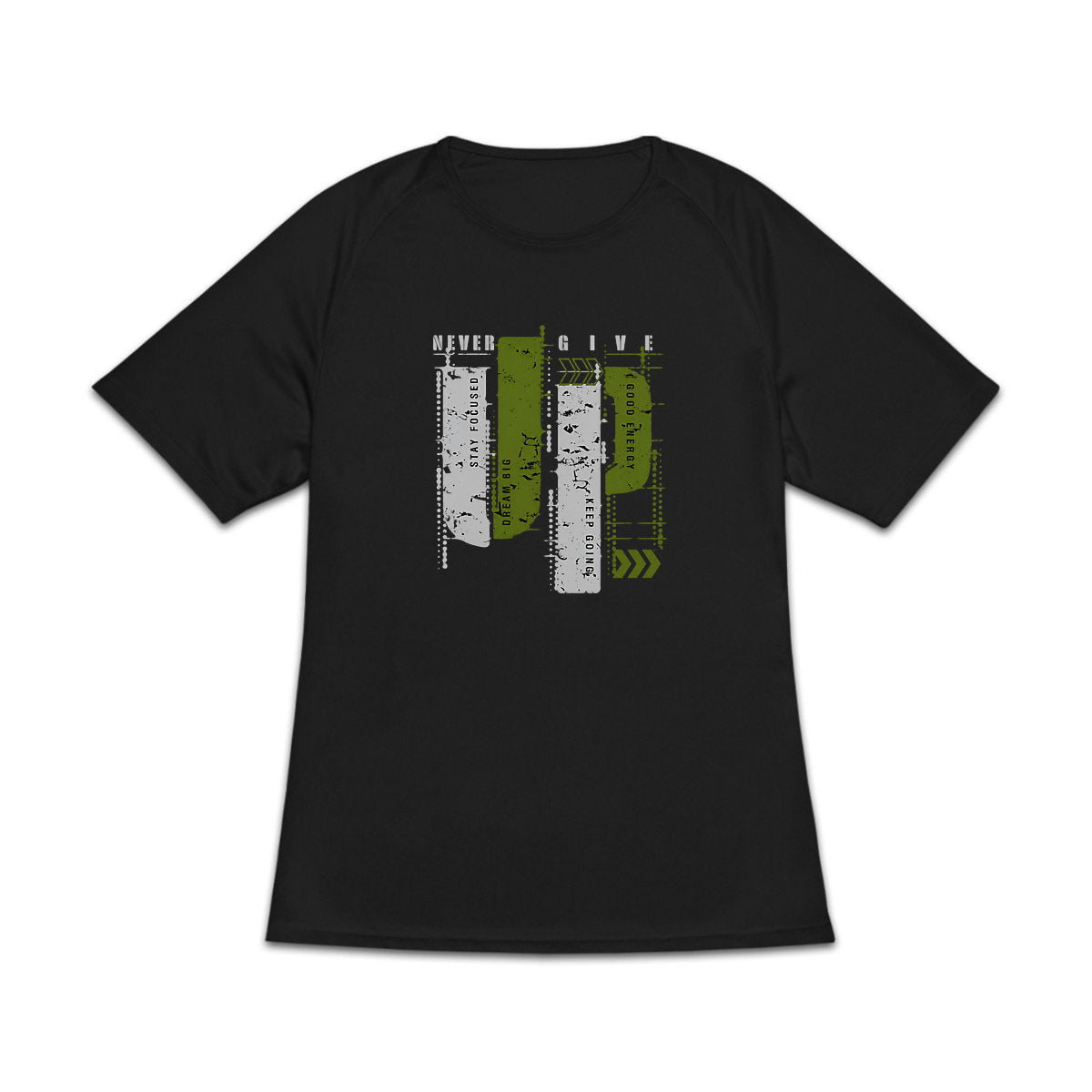 T-shirt de sport recyclé pour femme - Élégance en gris et vert olive - face_1
