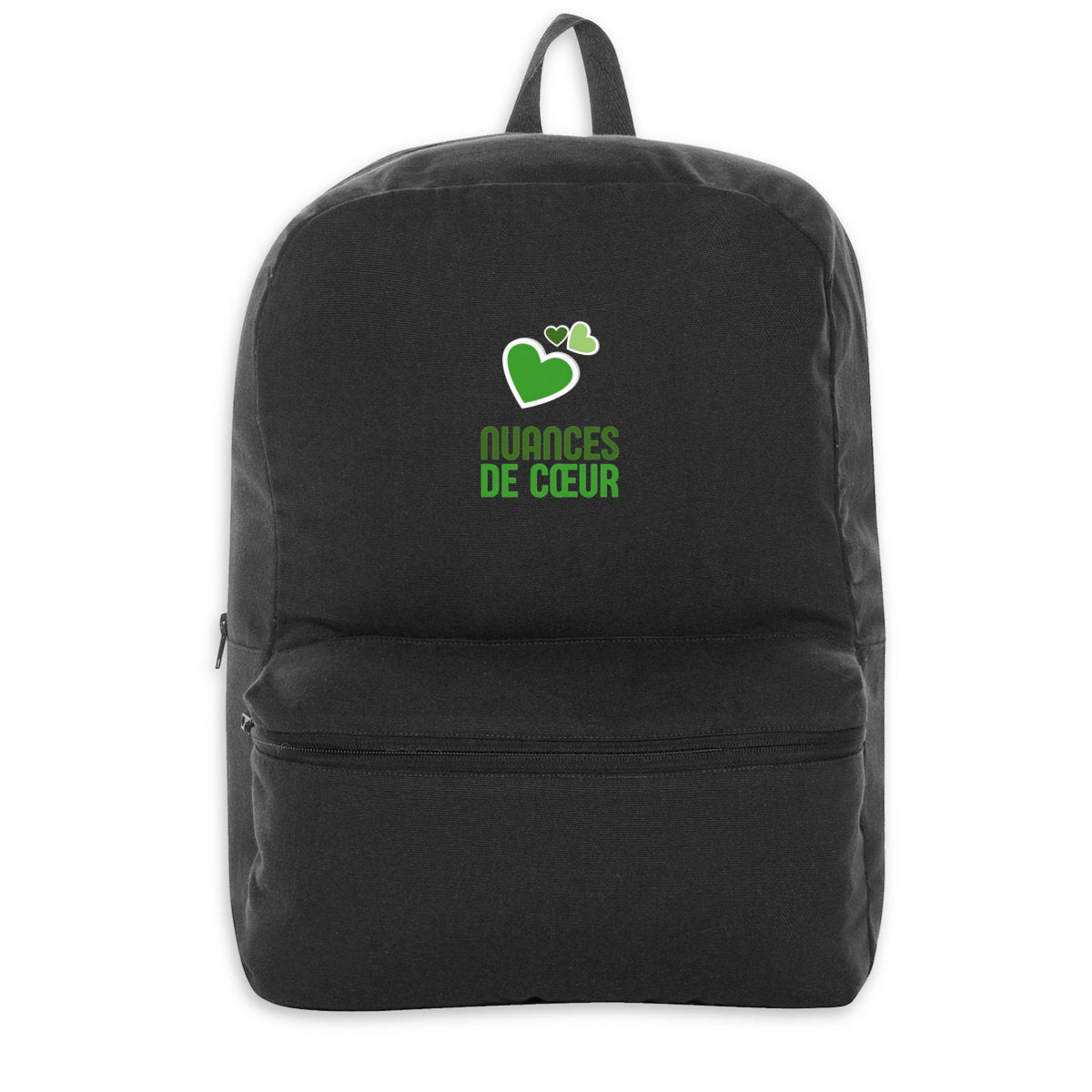 Sac à dos 100 % recyclé - Amour en nuances de coeurs verts - face_1