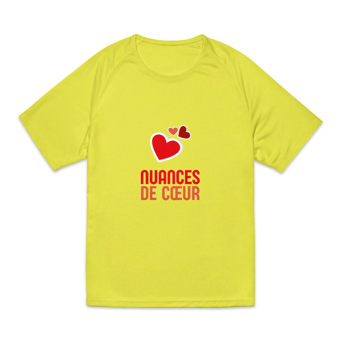 T-shirt de sport recyclé pour homme avec nuances de coeurs rouges - face_1