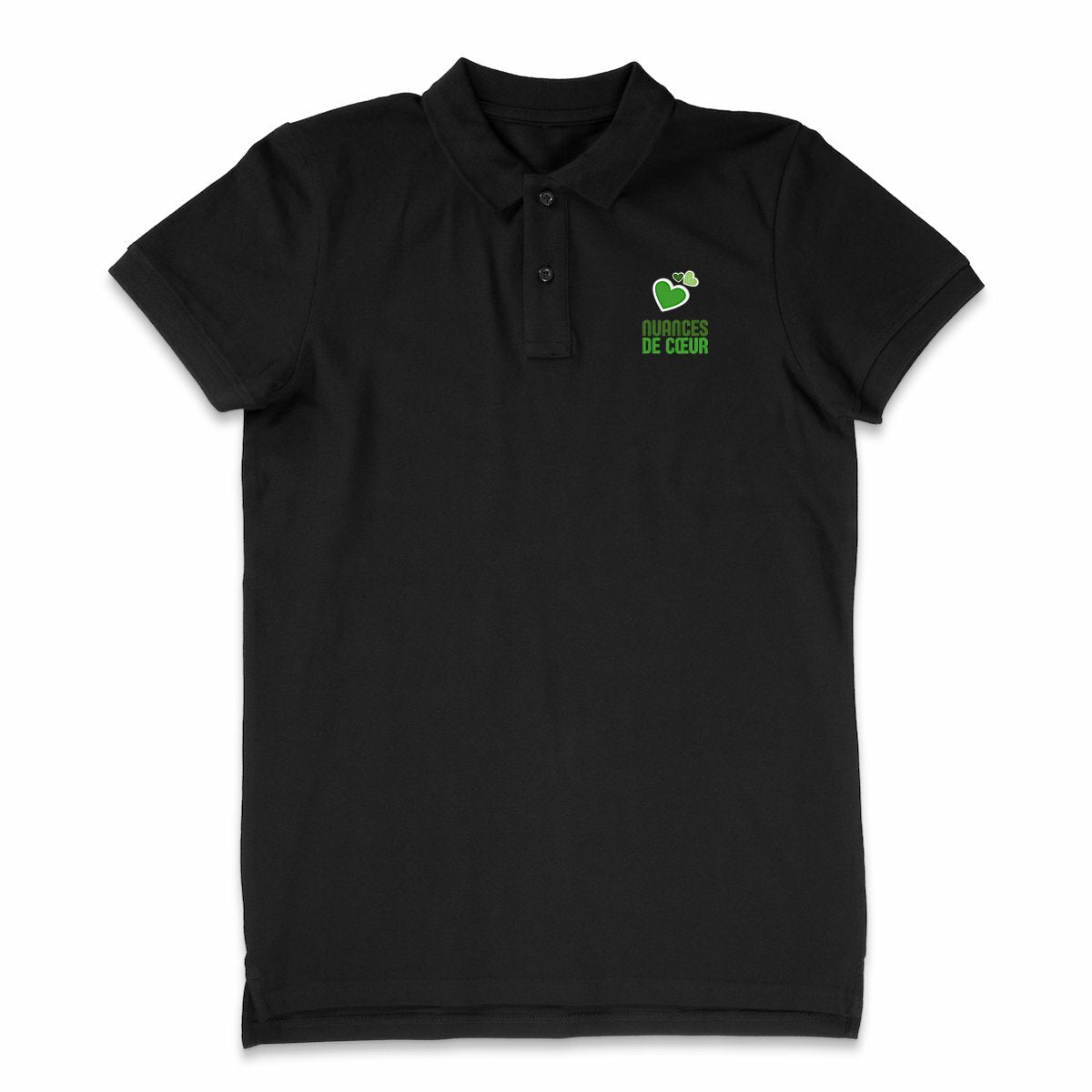 Polo Léger Homme - Éclat de Coeurs Verts - face_2