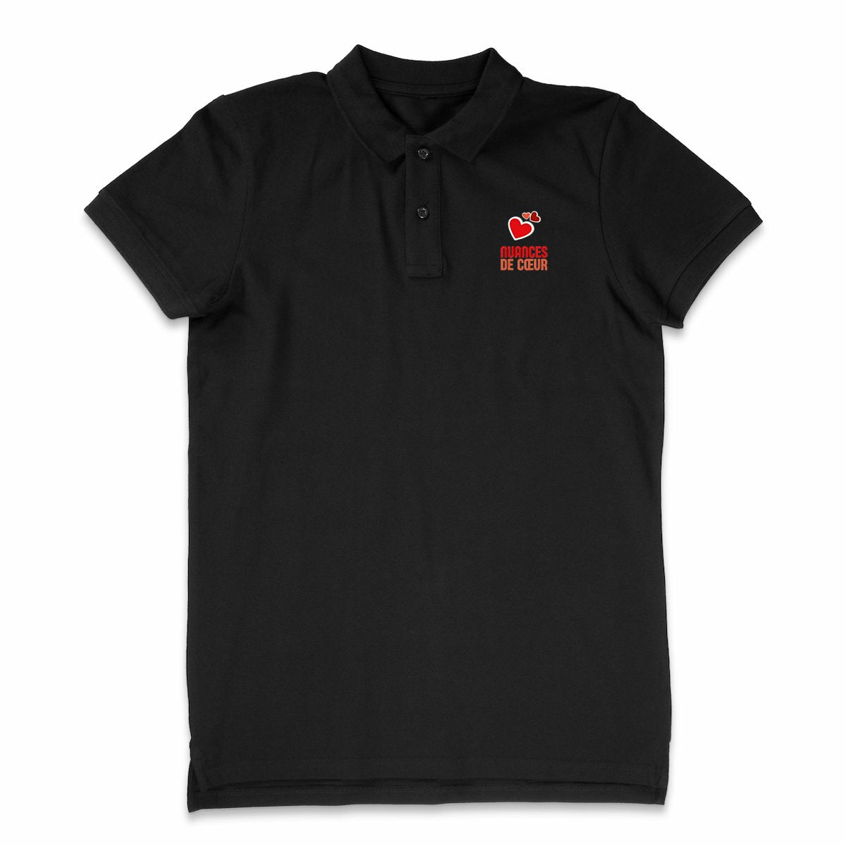 Polo Léger Homme : Élégance avec des nuances de coeurs rouges - face_2