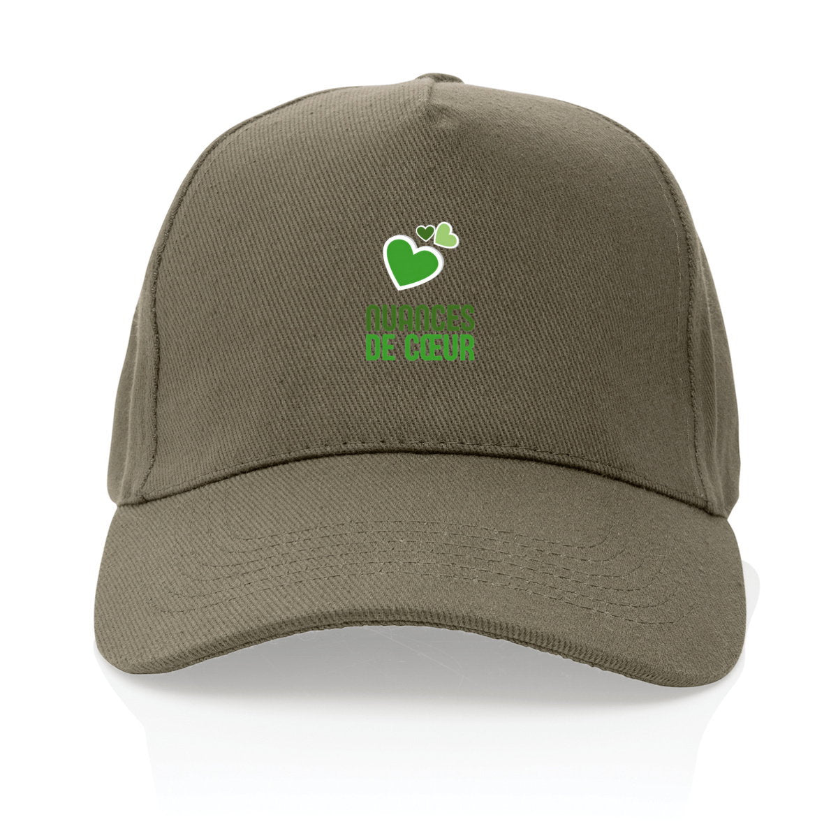 Casquette 100% recyclée - Éclat des nuances de coeurs verts - face_2