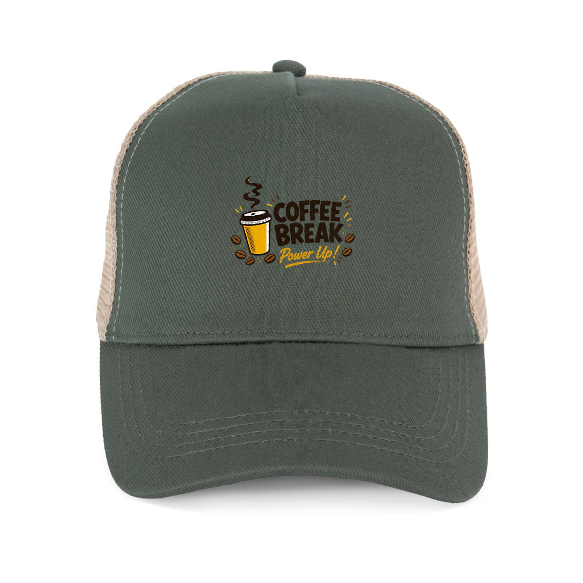 Casquette Trucker écoresponsable - Pause café - face_2
