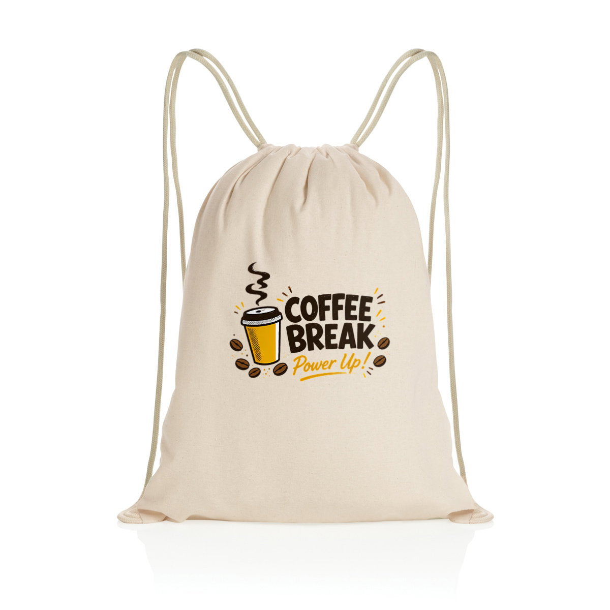 Sac à dos à cordelettes recyclé - Pause café - face_2