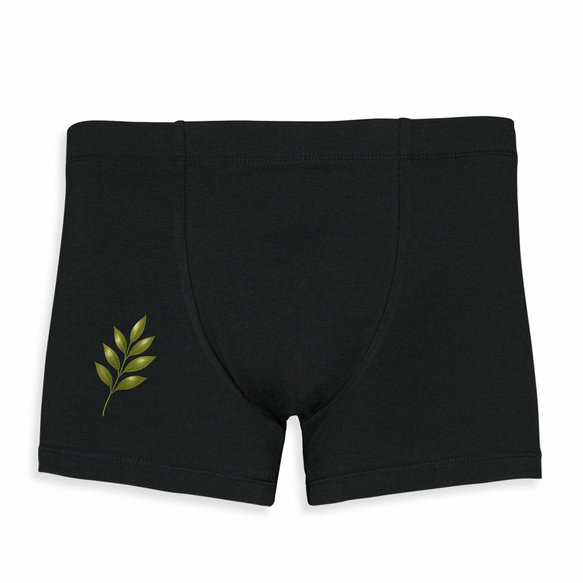Boxer Homme - Élégance Naturelle avec Tige et Feuilles Vertes - face_2