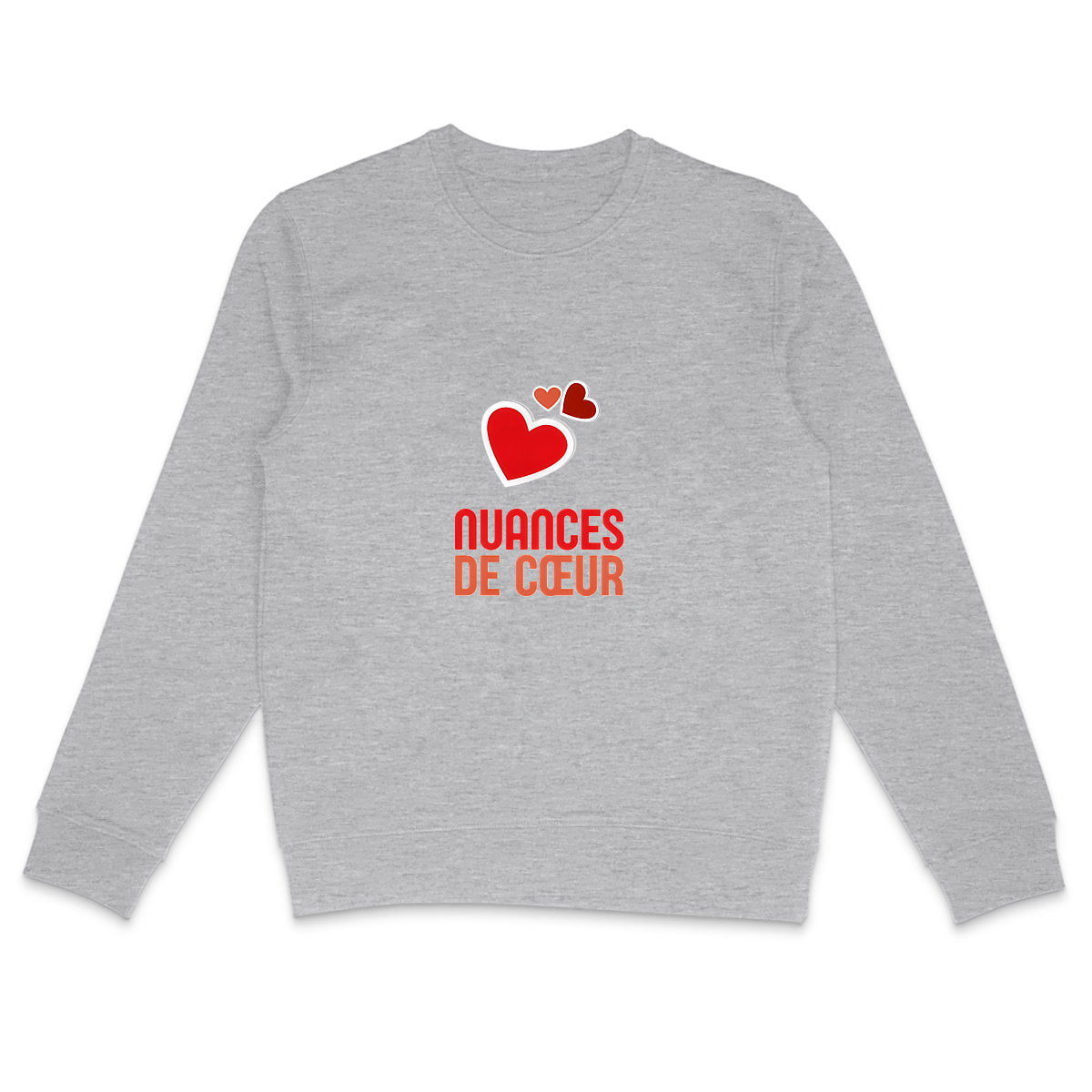 Sweat-shirt Léger Unisexe - Amour en Nuances de Coeurs Rouges - face_2