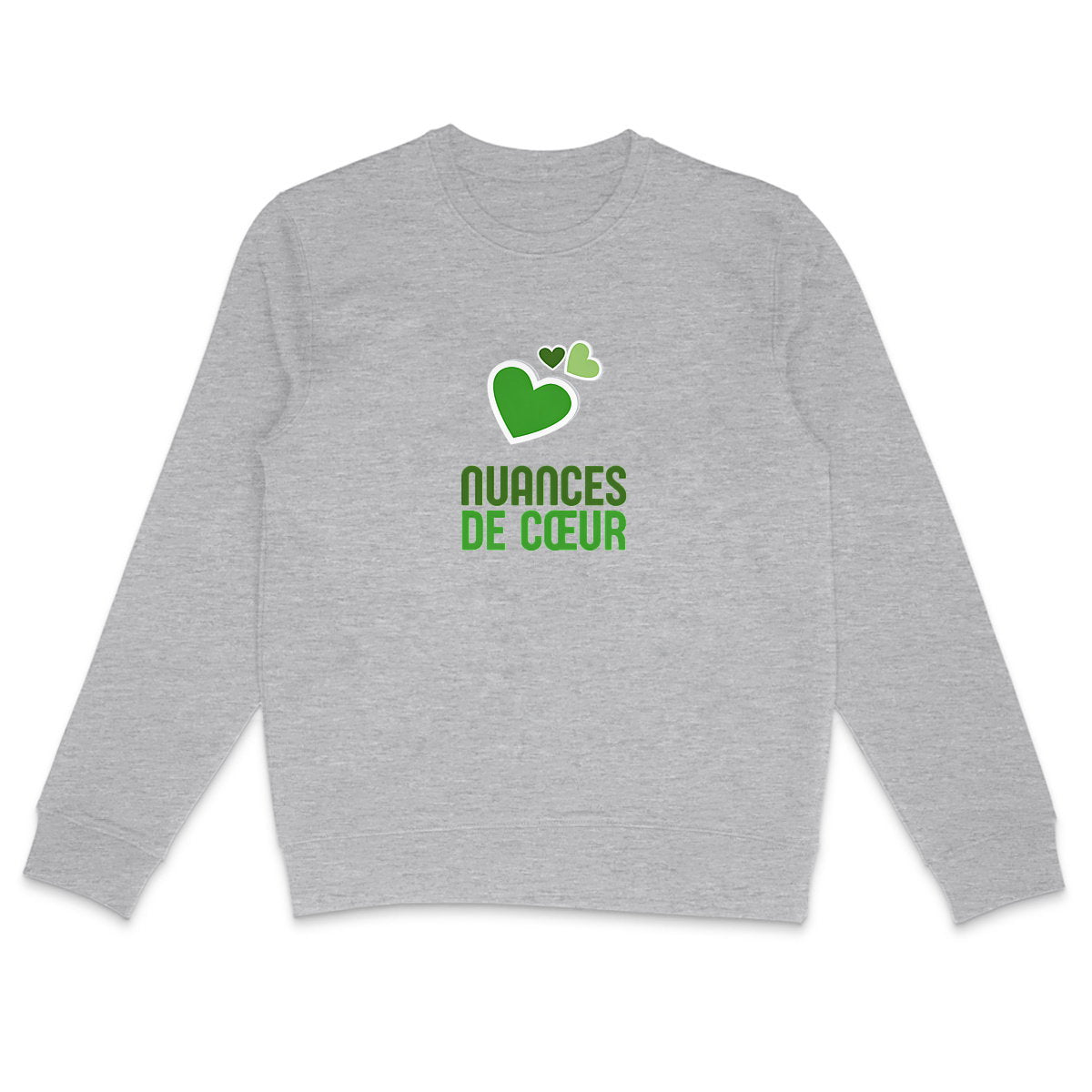 Sweat-shirt Léger Unisexe aux Nuances de Coeur Vert - face_2