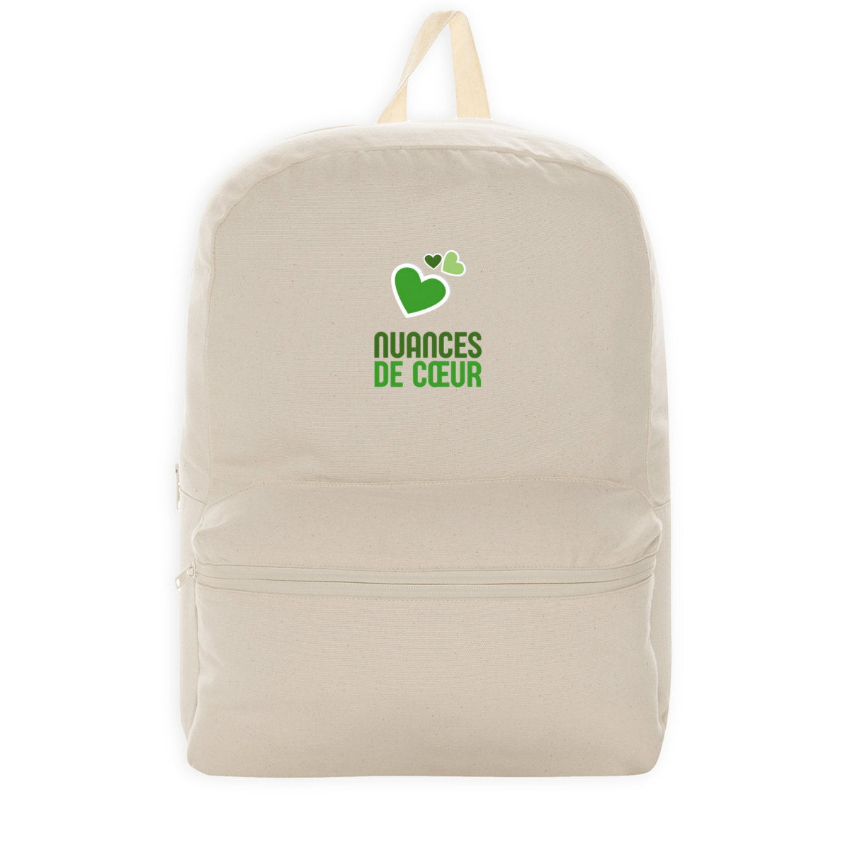Sac à dos 100 % recyclé - Amour en nuances de coeurs verts - face_2