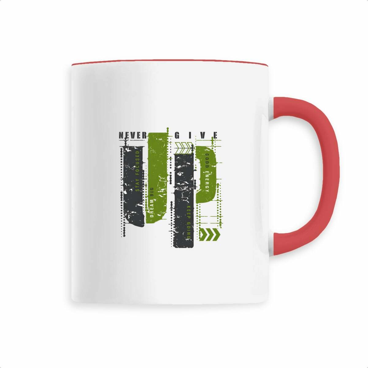 Mug céramique gris et vert olive : Élégance Naturelle - face_2