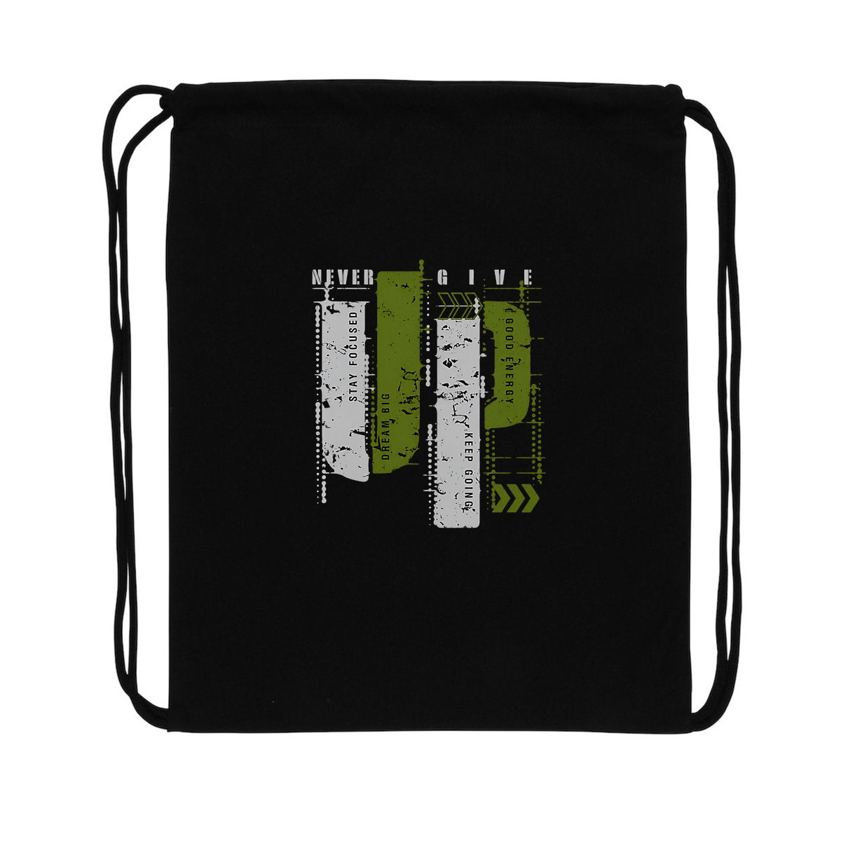 Sac à dos à cordelettes recyclé : Élégance en gris et vert olive - face_2