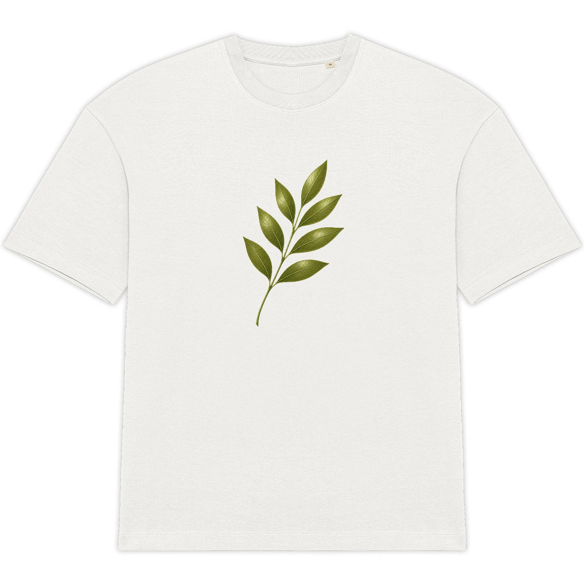 T-shirt Unisexe Oversized - Élégance Naturelle avec Feuilles Vertes - face_2