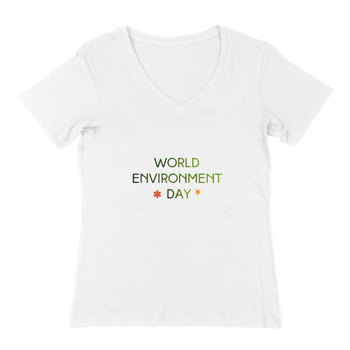 T-shirt Femme Col V : Célébrez la Journée Mondiale de l'Environnement - face_2