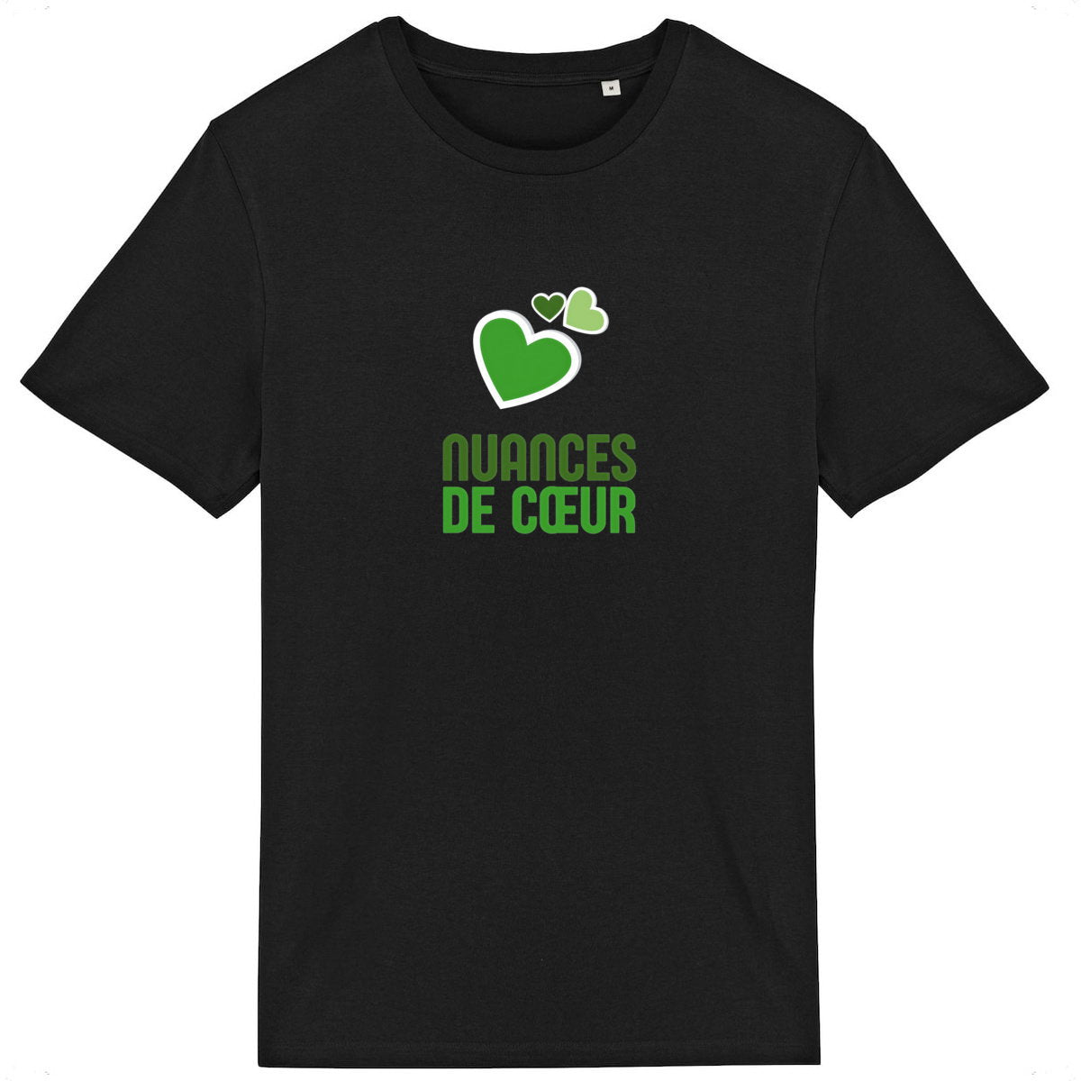 T-shirt unisexe léger : Amour en nuances de cœur vert - face_2