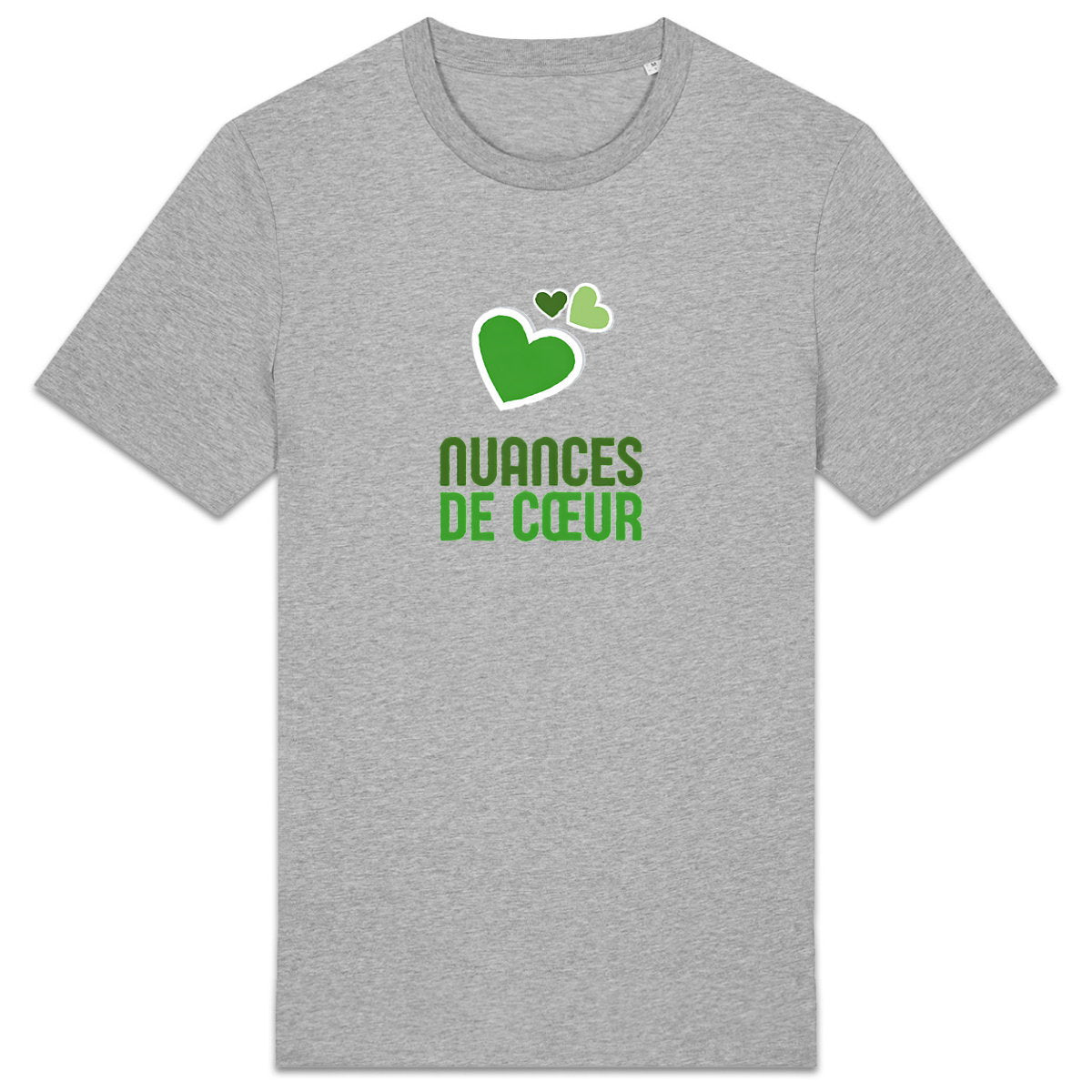 T-shirt Unisexe épais avec nuances de coeur vert - face_2