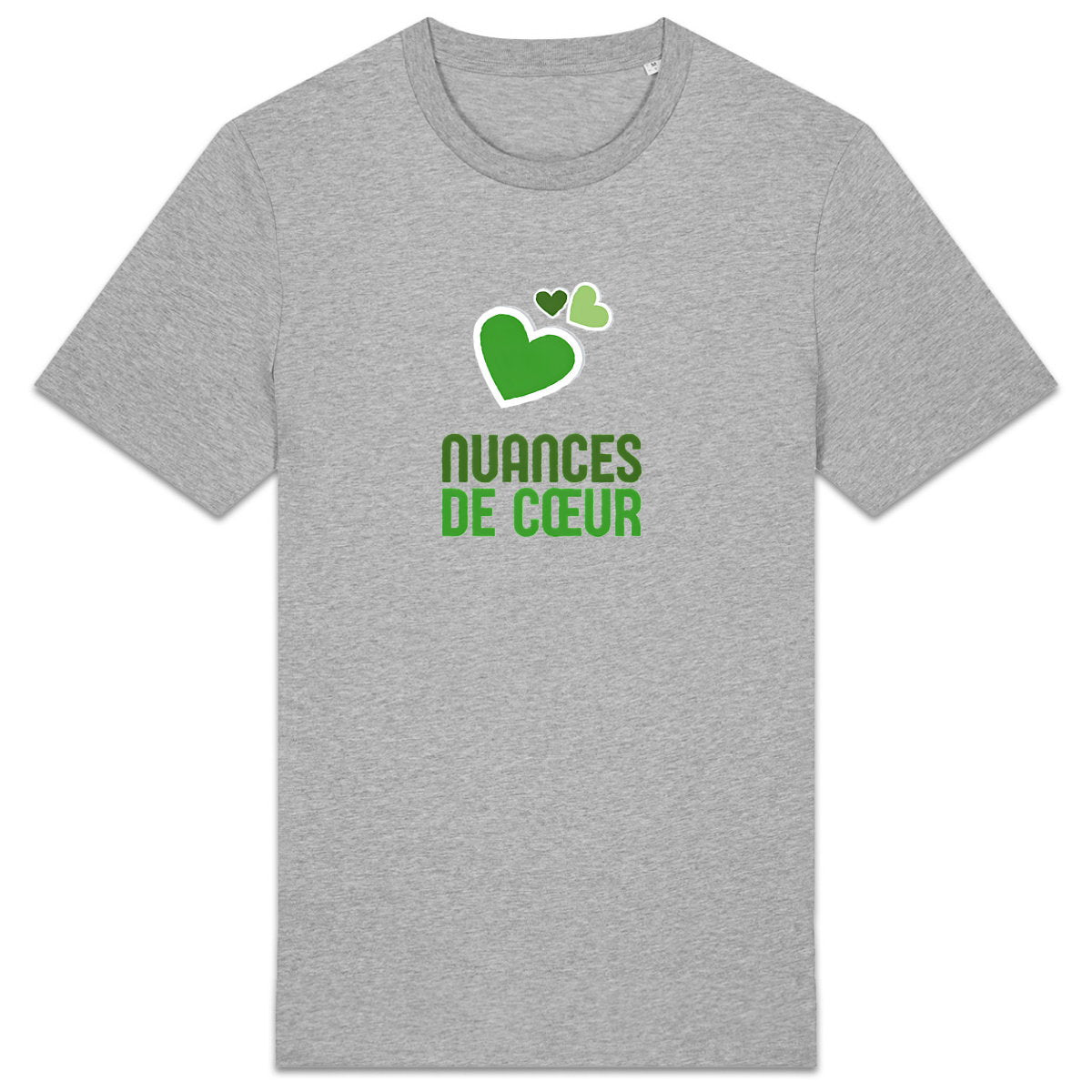 T-shirt Unisexe épais - Nuances de coeurs verts pour un style unique - face_2