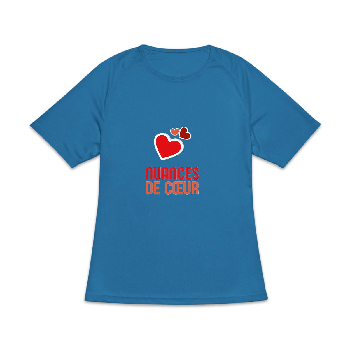 T-shirt de sport recyclé pour femme - Amour en nuances de rouges - face_2