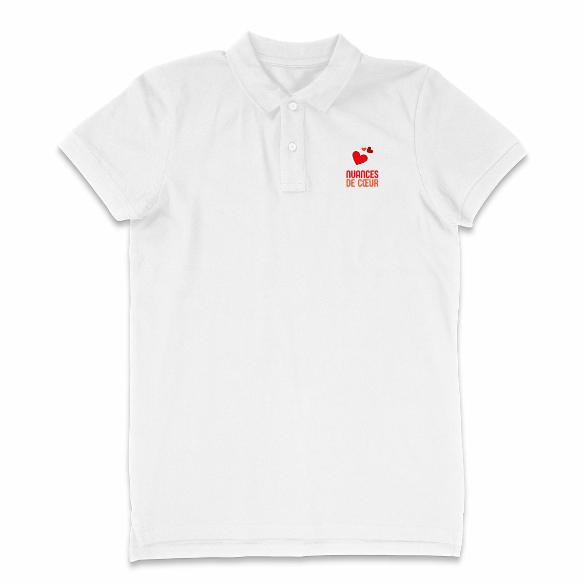Polo Léger Homme : Élégance avec des nuances de coeurs rouges - face_3