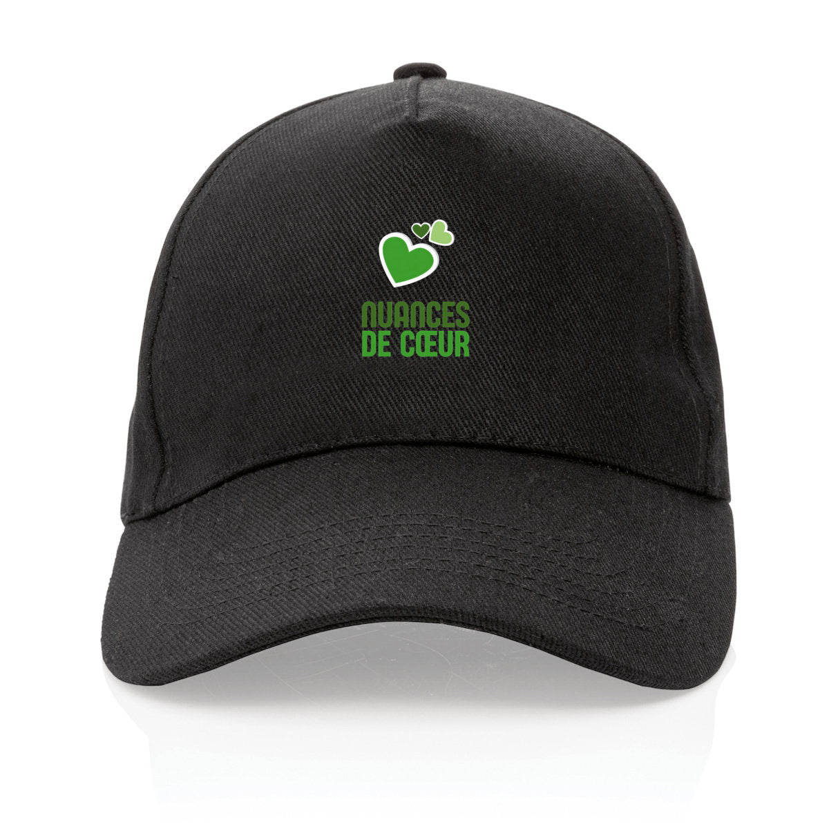 Casquette 100% recyclée - Éclat des nuances de coeurs verts - face_3