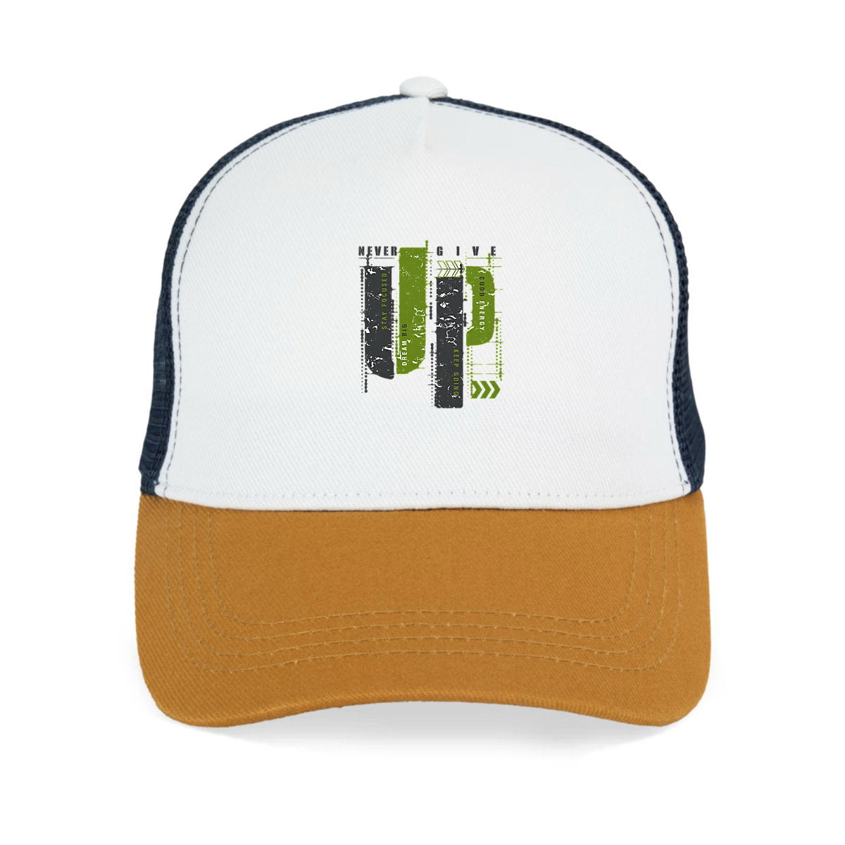 Casquette Trucker écoresponsable : Élégance en gris et vert olive - face_3