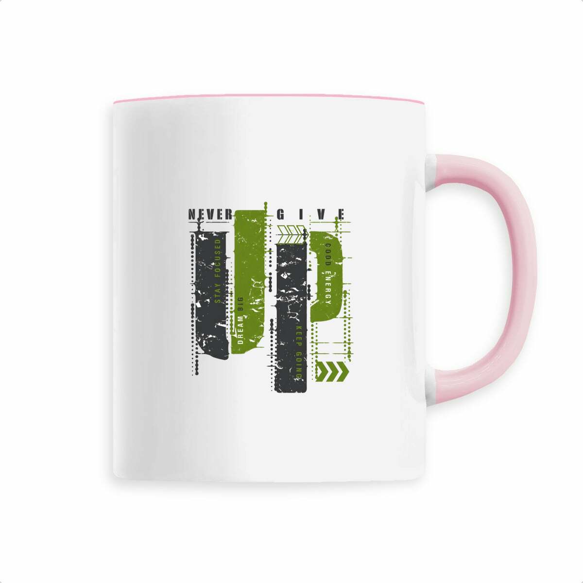 Mug céramique gris et vert olive : Élégance Naturelle - face_3