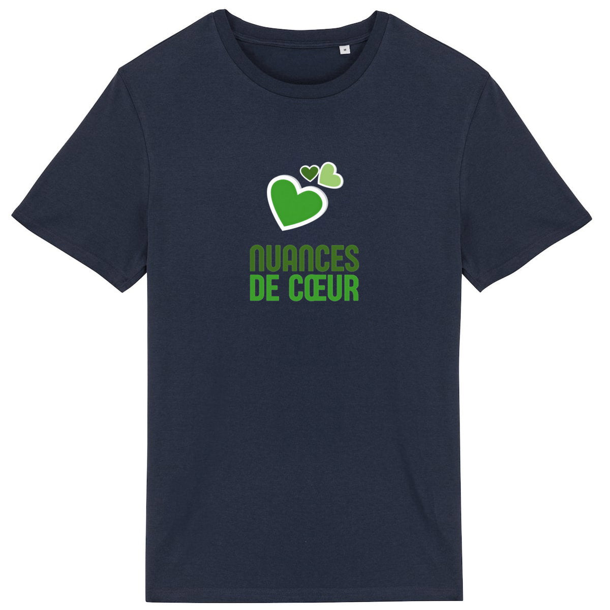 T-shirt unisexe léger : Amour en nuances de cœur vert - face_3