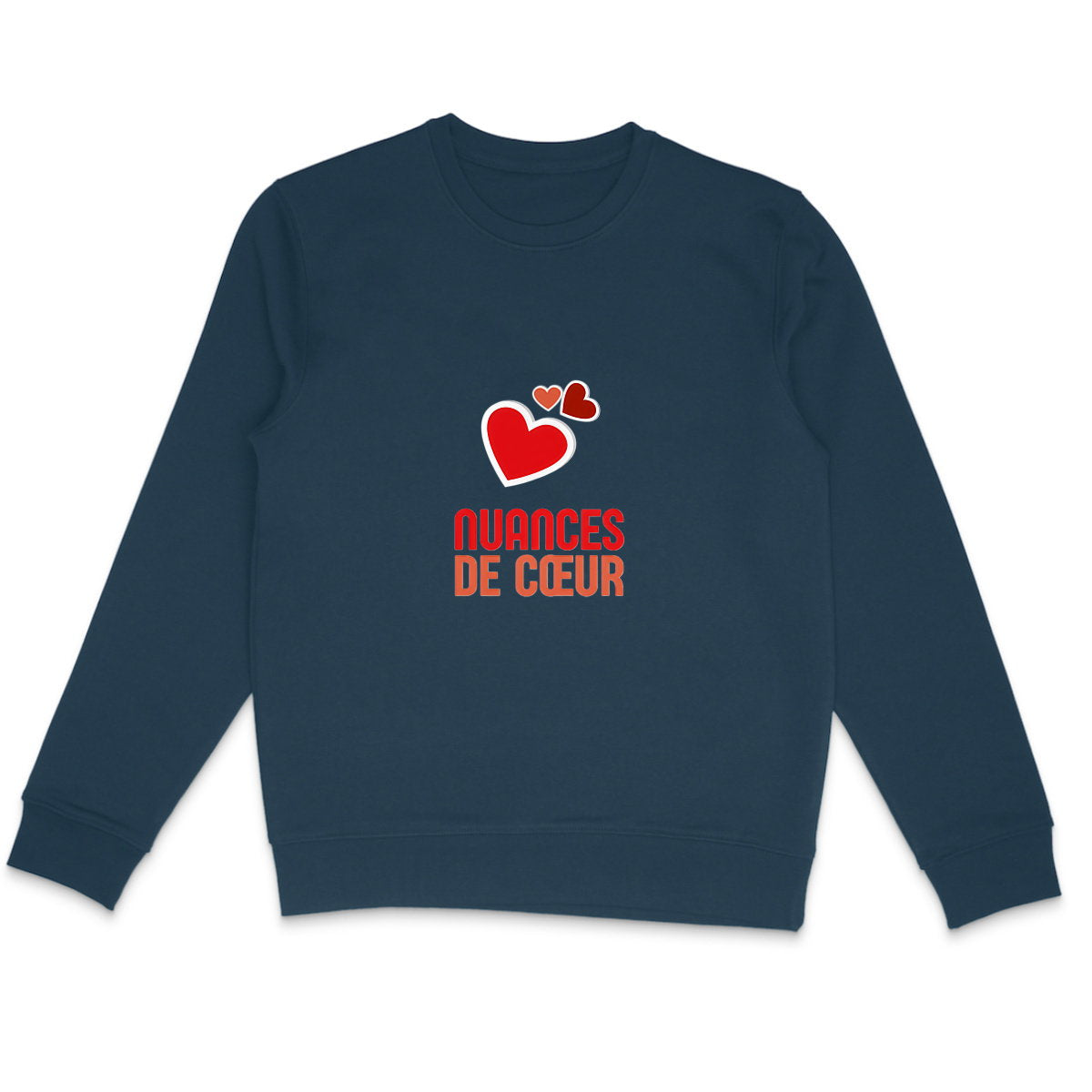 Sweat-shirt Léger Unisexe - Amour en Nuances de Coeurs Rouges - face_3