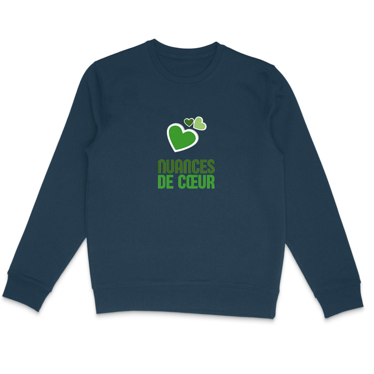 Sweat-shirt Léger Unisexe aux Nuances de Coeur Vert - face_3