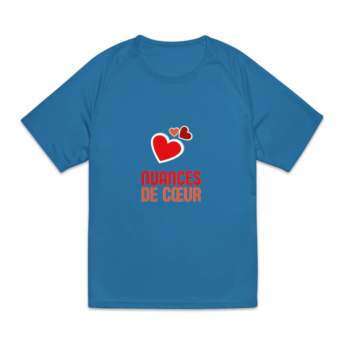 T-shirt de sport recyclé pour homme avec nuances de coeurs rouges - face_3
