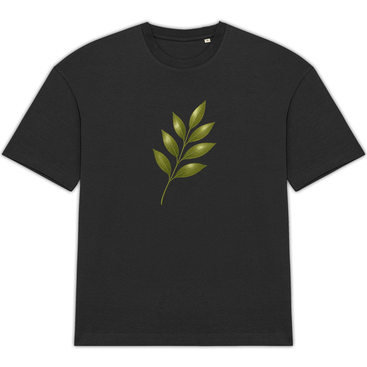 T-shirt Unisexe Oversized - Élégance Naturelle avec Feuilles Vertes - face_3