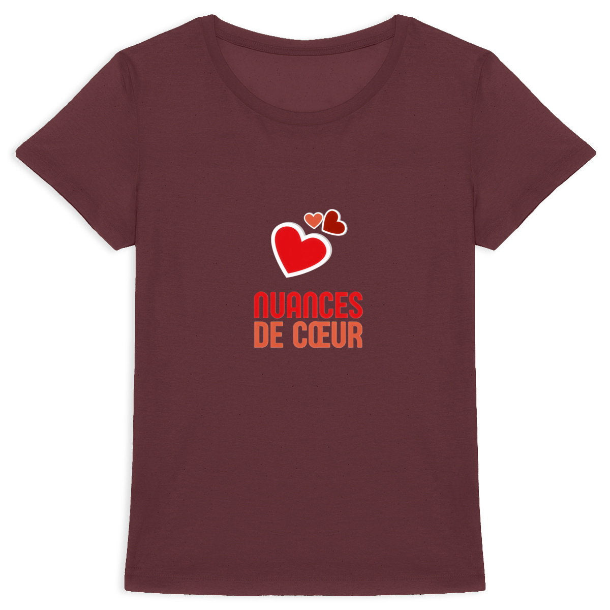 T-shirt Femme Epais : Amour en Nuances de Coeurs Rouges - face_4