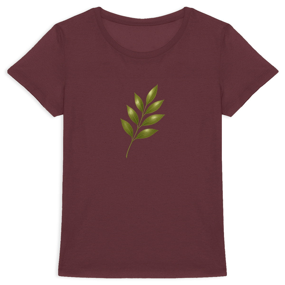 T-shirt Femme Epais : Élégance Naturelle avec Tige et Feuilles - face_4