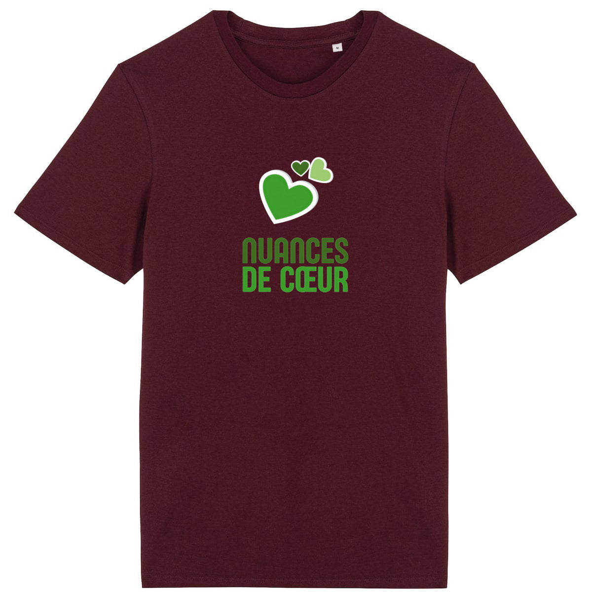 T-shirt unisexe léger : Amour en nuances de cœur vert - face_4